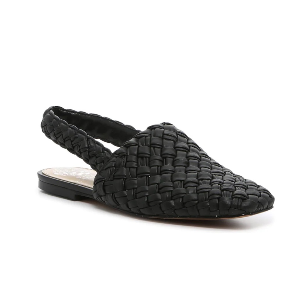 Vince Camuto Lasint Mule Sandal EUC Black Basket Weave Beautiful Shoes SZ 8.5